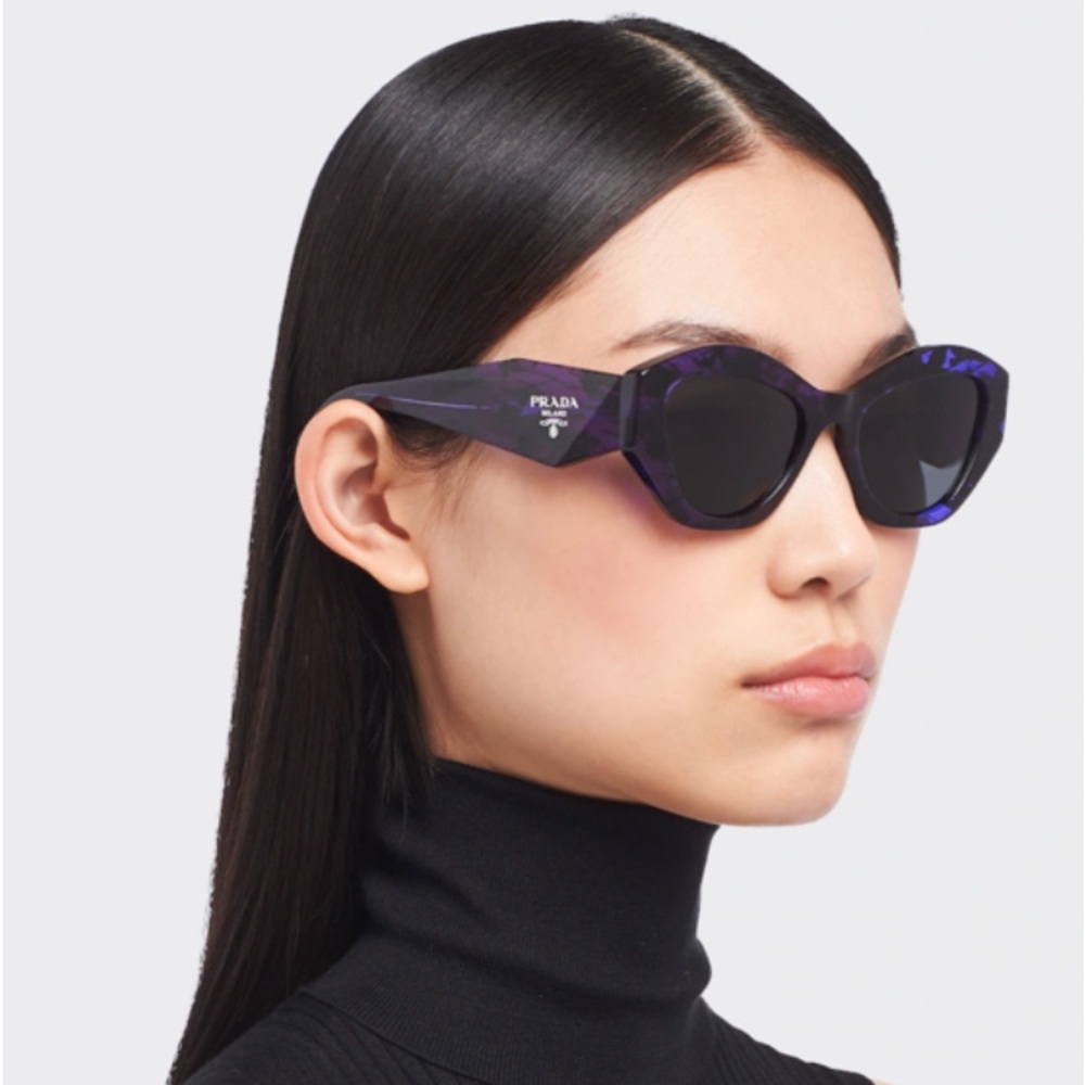 🔥New🔥- Prada Symbole sunglasses SPR07Y Acetate frame front in abstract v… - Picture 4 of 17